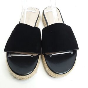 H by Halston Norma Women's Sandal size 9M Black Suede Flat Espadrille
